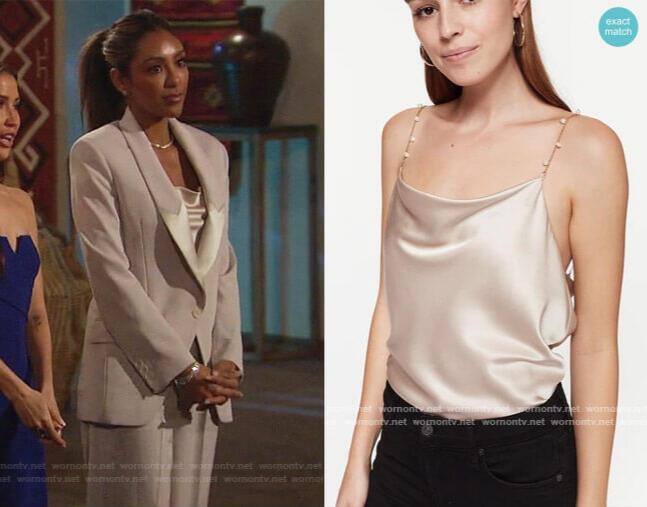 Tayshia Adams in cami design for Cami NYC (worn on The Bachelorette)
