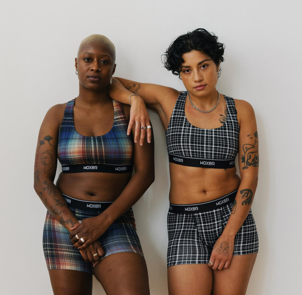 Digital Dark Plaid (L) and Coal Plaid (R), Woxer.